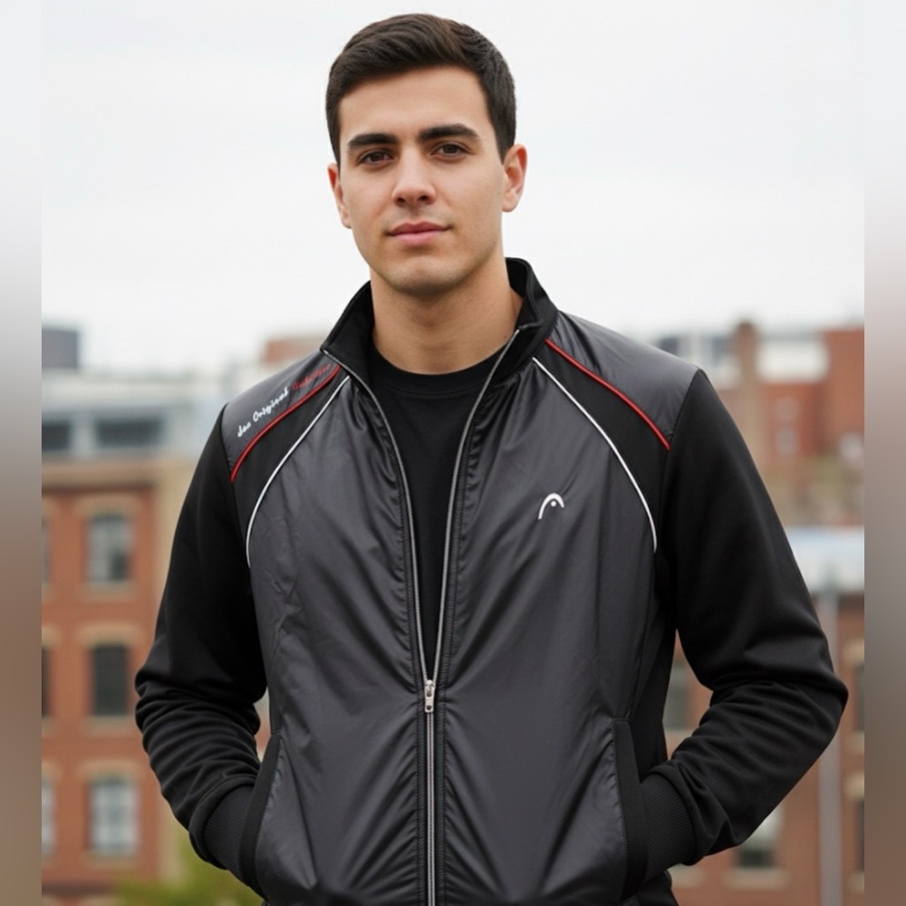 Head Men's Black and Dark Gray Windbreaker